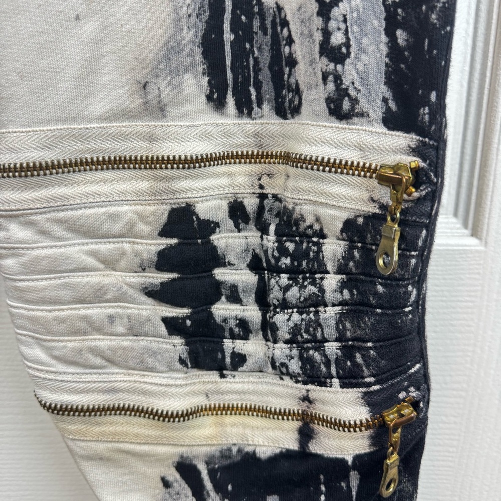 Men's Robins Jeans Sweatpants Galatic Black and White Abstract Joggers Sz S - Picture 7 of 12